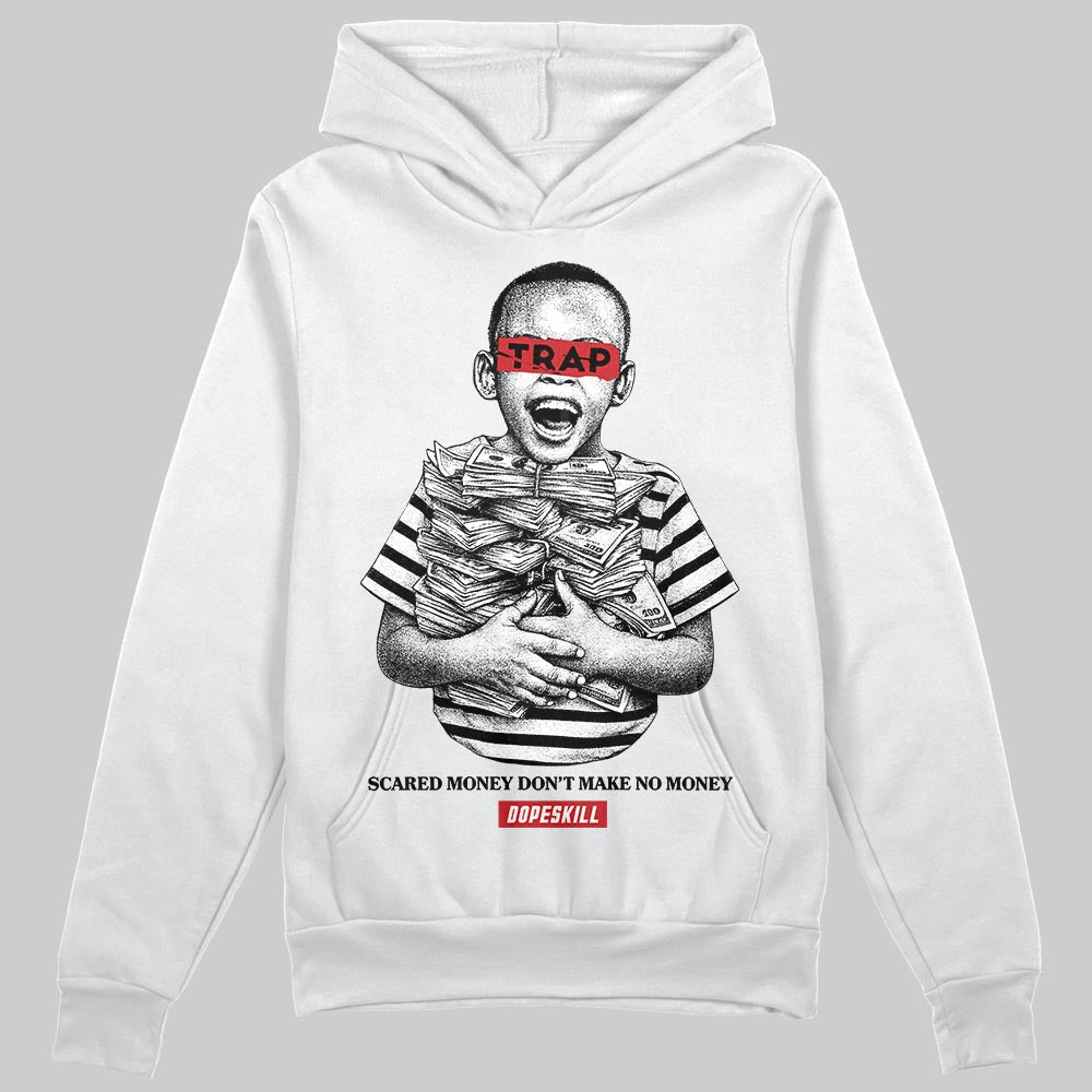 Black and White Sneakers DopeSkill Hoodie Scared Money Don't Make No Money Graphic Streetwear - White 