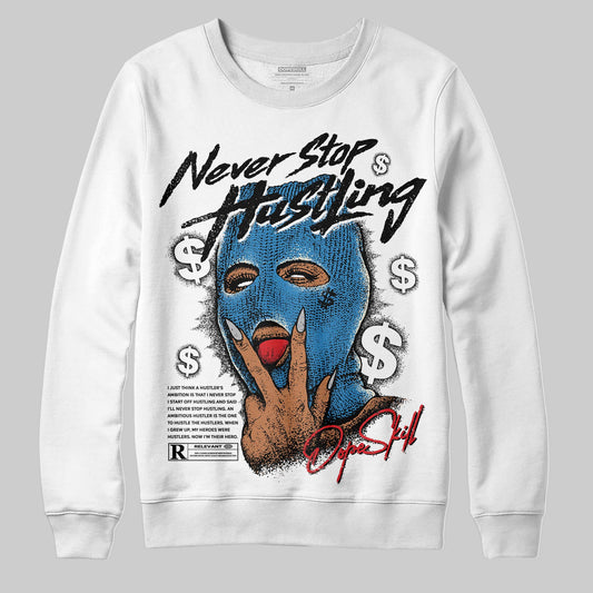 Jordan 3 Retro OG Rare Air DopeSkill Sweatshirt Never Stop Hustling Graphic Streetwear - White