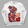 Dunk Low Futura Orange Blaze DopeSkill Long Sleeve T-Shirt Broken Heart Graphic Streetwear - White