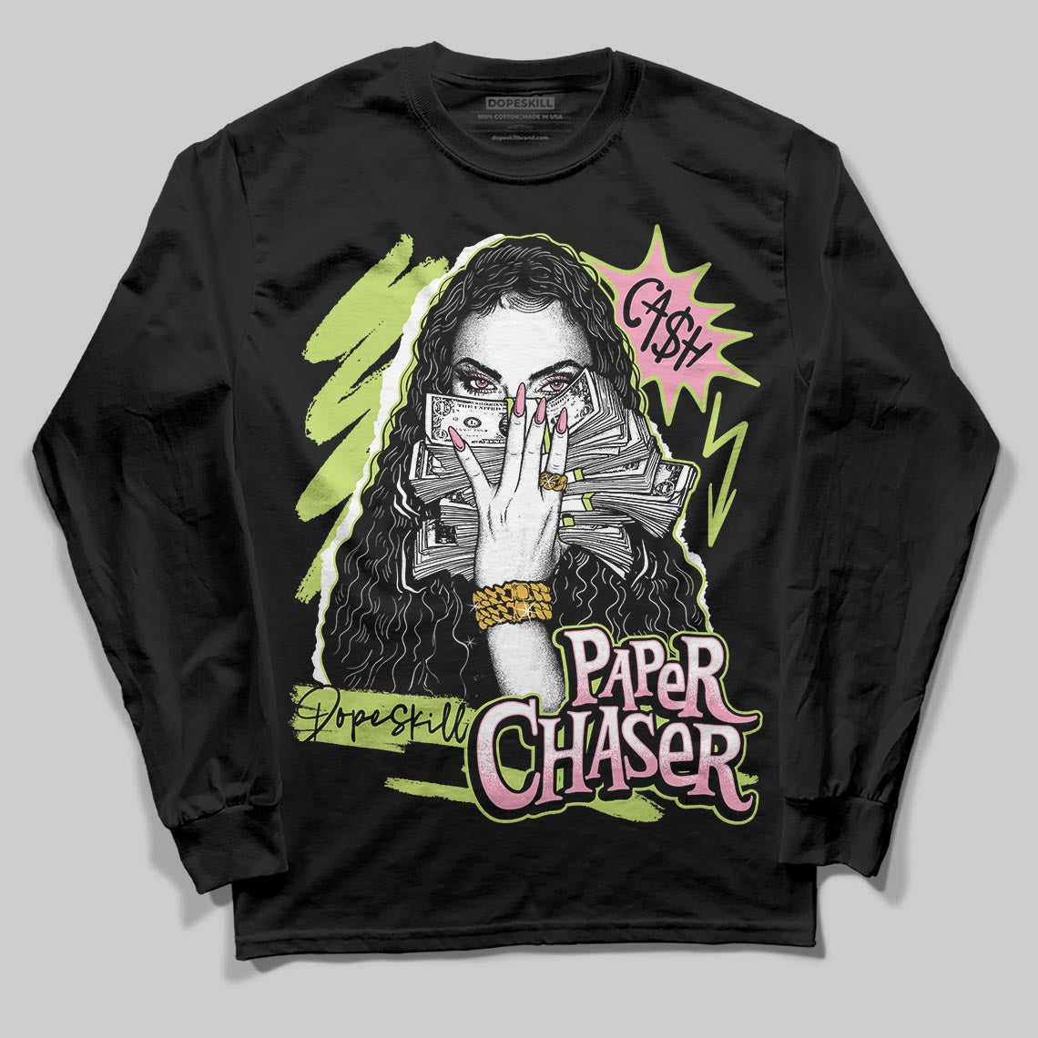 Chase B x Travis Scott x Jordan Jumpman Jack DopeSkill Long Sleeve T-Shirt NPC Graphic Streetwear - black