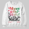 Jordan 11 Retro 285 Atlanta DopeSkill Sweatshirt Money Is Our Motive Typo Graphic Streetwear - White