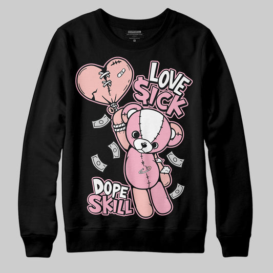 AMIRI White & Pink Stars Court Sneakers DopeSkill Sweatshirt Love Sick Graphic Streetwear - Black