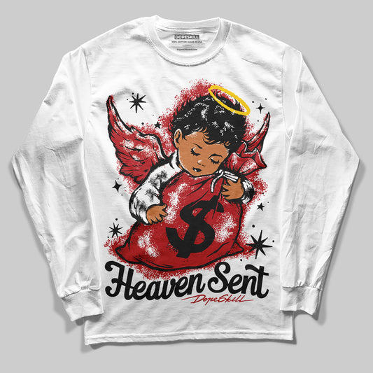 Jordan 1 Retro High OG Black Toe Reimagined DopeSkill Long Sleeve T-Shirt Heaven Sent Graphic Streetwear - White