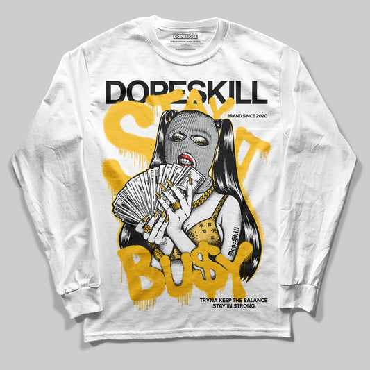 Jordan 12 "Phantom" DopeSkill Long Sleeve T-Shirt Stay It Busy Graphic Streetwear - White