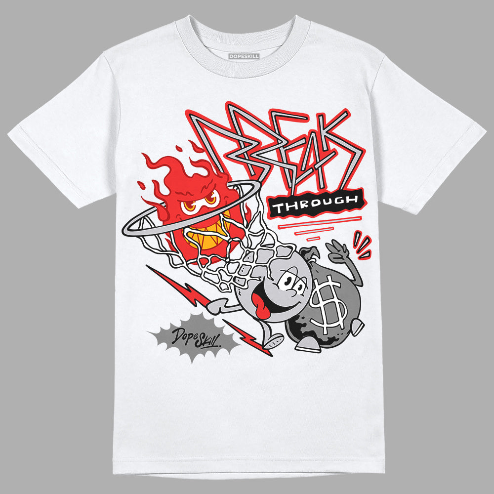 Grey Sneakers DopeSkill T-Shirt Break Through Graphic Streetwear - White