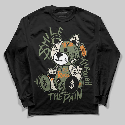 Jordan 4 Retro OG SP Undefeated (2025) DopeSkill Long Sleeve T-Shirt Smile Through The Pain Graphic Streetwear - Black
