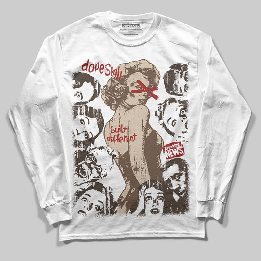 A Ma Maniére x Air Jordan 4 “Dark Mocha” DopeSkill Long Sleeve T-Shirt Built Different Graphic Streetwear - White