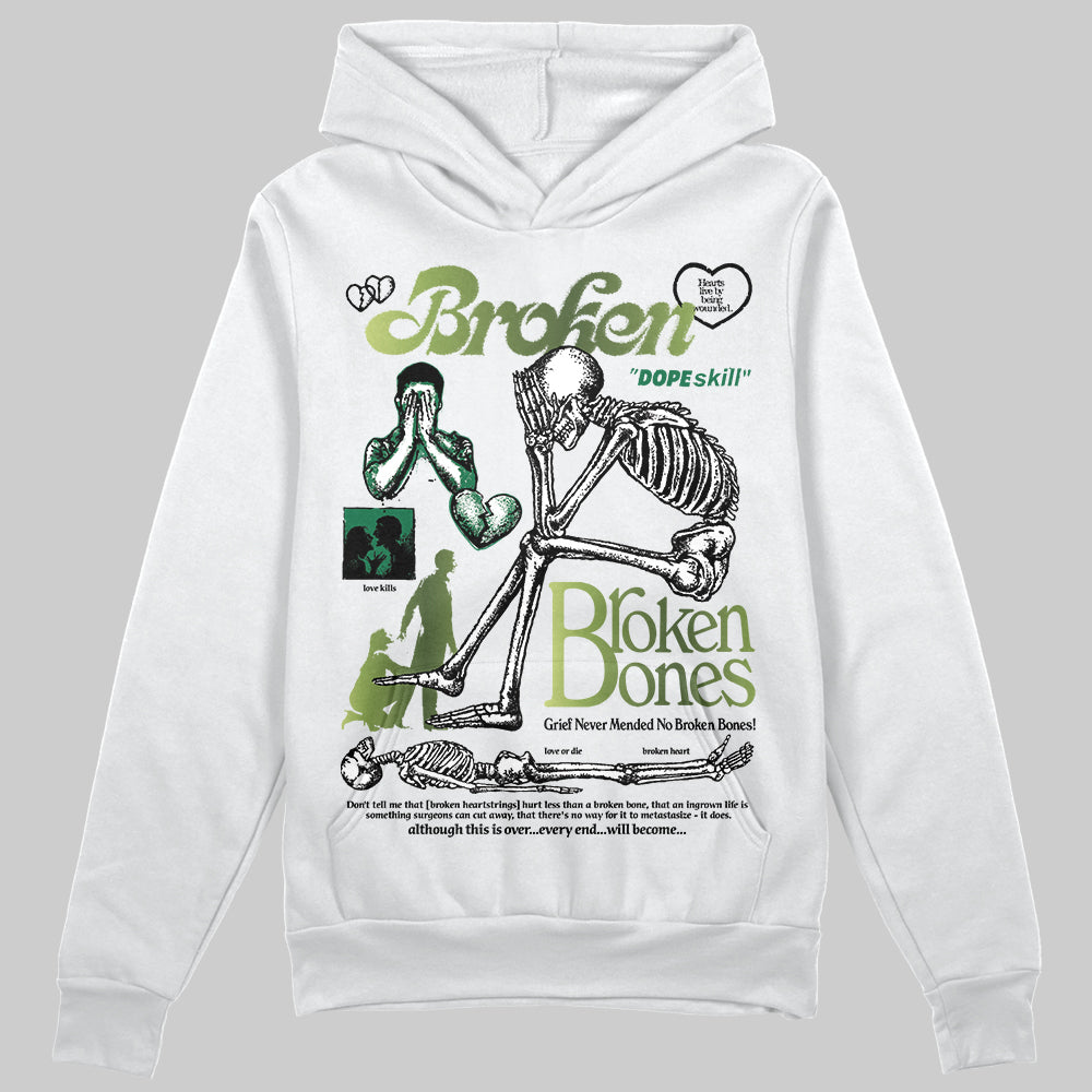 Foamposite Pro 'Pine Green' DopeSkill Hoodie Sweatshirt Broken Bones Graphic Streetwear - White