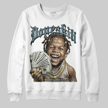 Jordan 3 GS “We Outside” DopeSkill Sweatshirt Money Loves Me Graphic Streetwear - White