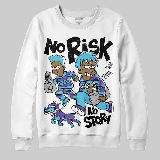 Jordan 8 Retro 'Aqua' 2025 DopeSkill Sweatshirt No Risk No Story Graphic Streetwear - White