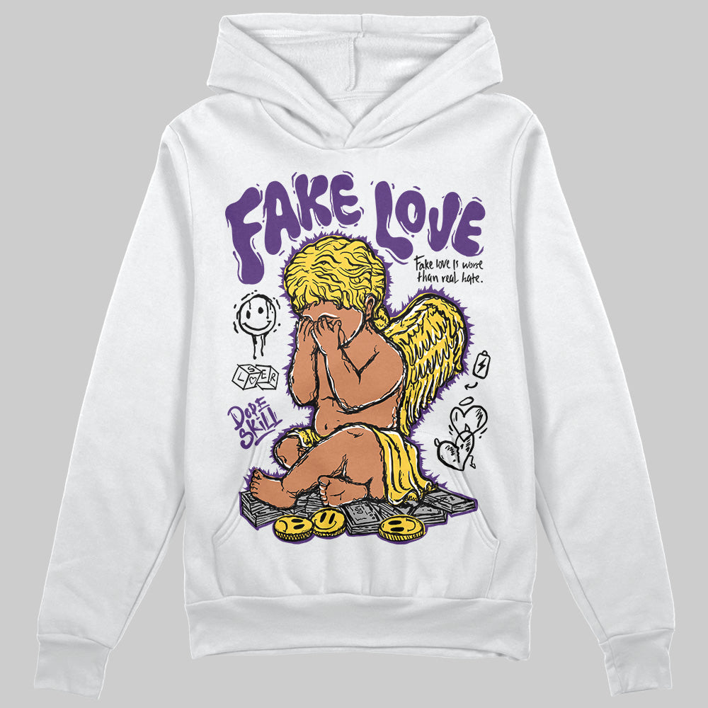 Jordan 12 "Field Purple" DopeSkill Hoodie Sweatshirt New Fake Love Graphic Streetwear - White