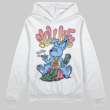 University Blue Sneakers DopeSkill Hoodie Sweatshirt Slow Life Graphic Streetwear - White