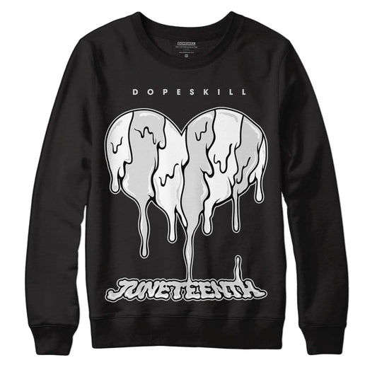 Dunk Low ‘Pure Platinum’ DopeSkill Sweatshirt Juneteenth Heart Graphic Streetwear - Black