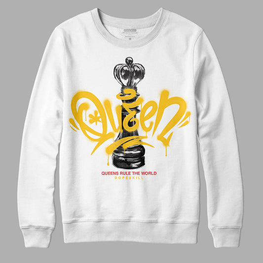 Yellow Sneakers DopeSkill Sweatshirt Queen Chess Graphic Streetwear - White\