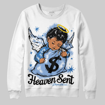 Jordan 4 WMNS 'Forget Me Not' DopeSkill Sweatshirt Heaven Sent Graphic Streetwear - White