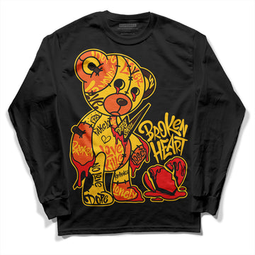 Yellow Sneakers DopeSkill Long Sleeve T-Shirt Broken Heart Graphic Streetwear - Black