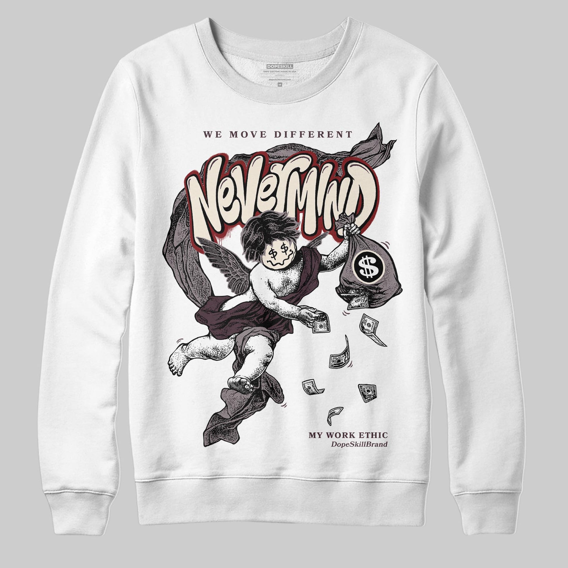 A Ma Maniére x Air Jordan 6 Retro “Smoky Mauve”⁠ DopeSkill Sweatshirt Nevermind Graphic Streetwear - White