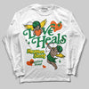 Green Sneakers DopeSkill Long Sleeve T-Shirt New Love Heals Graphic Streetwear - WHite