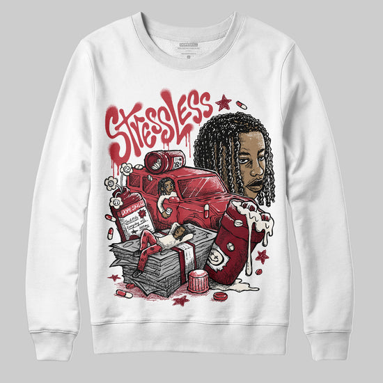 Jordan 4 “Sierra Red" DopeSkill Sweatshirt Stressless Graphic Streetwear - White