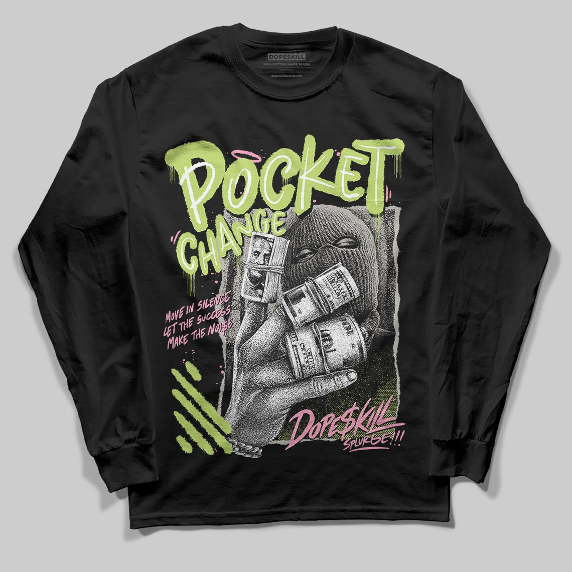 Chase B x Travis Scott x Jordan Jumpman Jack DopeSkill Long Sleeve T-Shirt Pocket Change Graphic Streetwear - Black