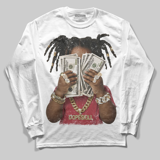 Jordan 4 “Sierra Red" DopeSkill Long Sleeve T-Shirt Rich Youth Graphic Streetwear - White
