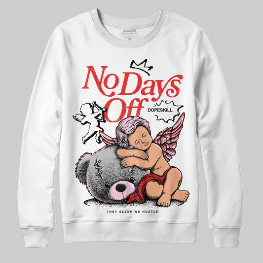 Awake NY x Air Jordan 5 Arctic Pink DopeSkill Sweatshirt New No Days Off Graphic Streetwear - White