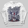 Jordan 3 "Midnight Navy" DopeSkill Long Sleeve T-Shirt Heartless Graphic Streetwear - White 