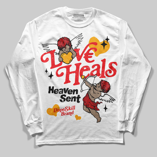 Red Sneakers DopeSkill Long Sleeve T-Shirt New Love Heals Graphic Streetwear - White