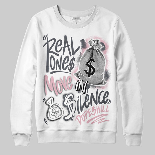 Air Max 95 OG “Pink Foam” DopeSkill Sweatshirt Real Ones Move In Silence Graphic Streetwear - White