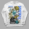 Jordan 5 Aqua DopeSkill Long Sleeve T-Shirt Side Hustle Graphic Streetwear - White