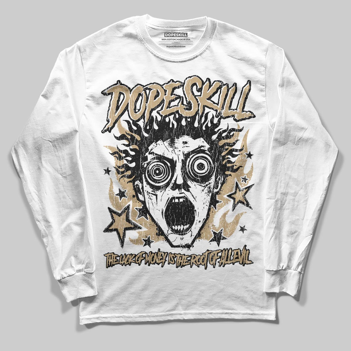 Jordan 11 City Pack “H-Town” DopeSkill Long Sleeve T-Shirt Root of Evil Graphic Streetwear - White