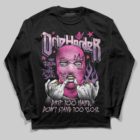 Pink Sneakers DopeSkill Long Sleeve T-Shirt Drip Harder Graphic Streetwear - Black