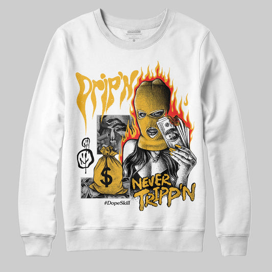 Jordan 5 'Tokyo' DopeSkill Sweatshirt Drip'n Never Tripp'n Graphic Streetwear - White 
