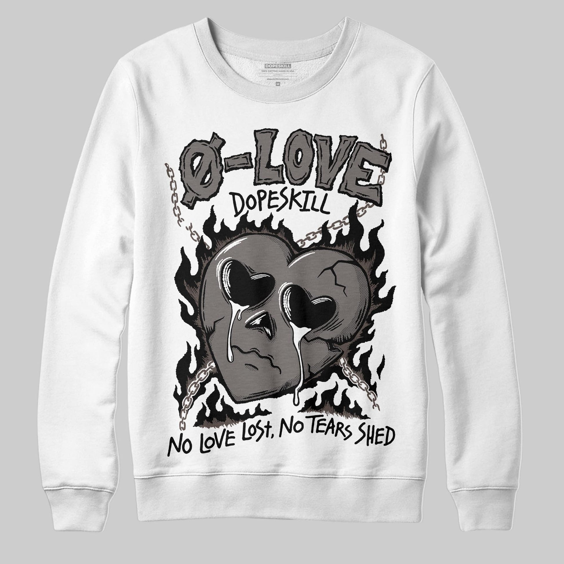Jordan 4 Retro Cave Stone DopeSkill Sweatshirt Crying Heart Graphic Streetwear - White