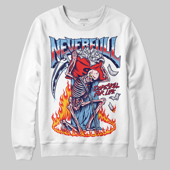 University Blue Sneakers DopeSkill Sweatshirt NeverFull Graphic Streetwear - White