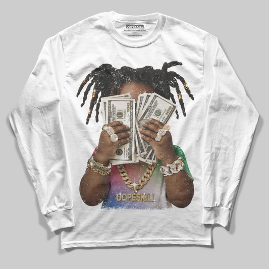 Jordan 11 Retro 285 Atlanta DopeSkill Long Sleeve T-Shirt Rich Youth Graphic Streetwear - White