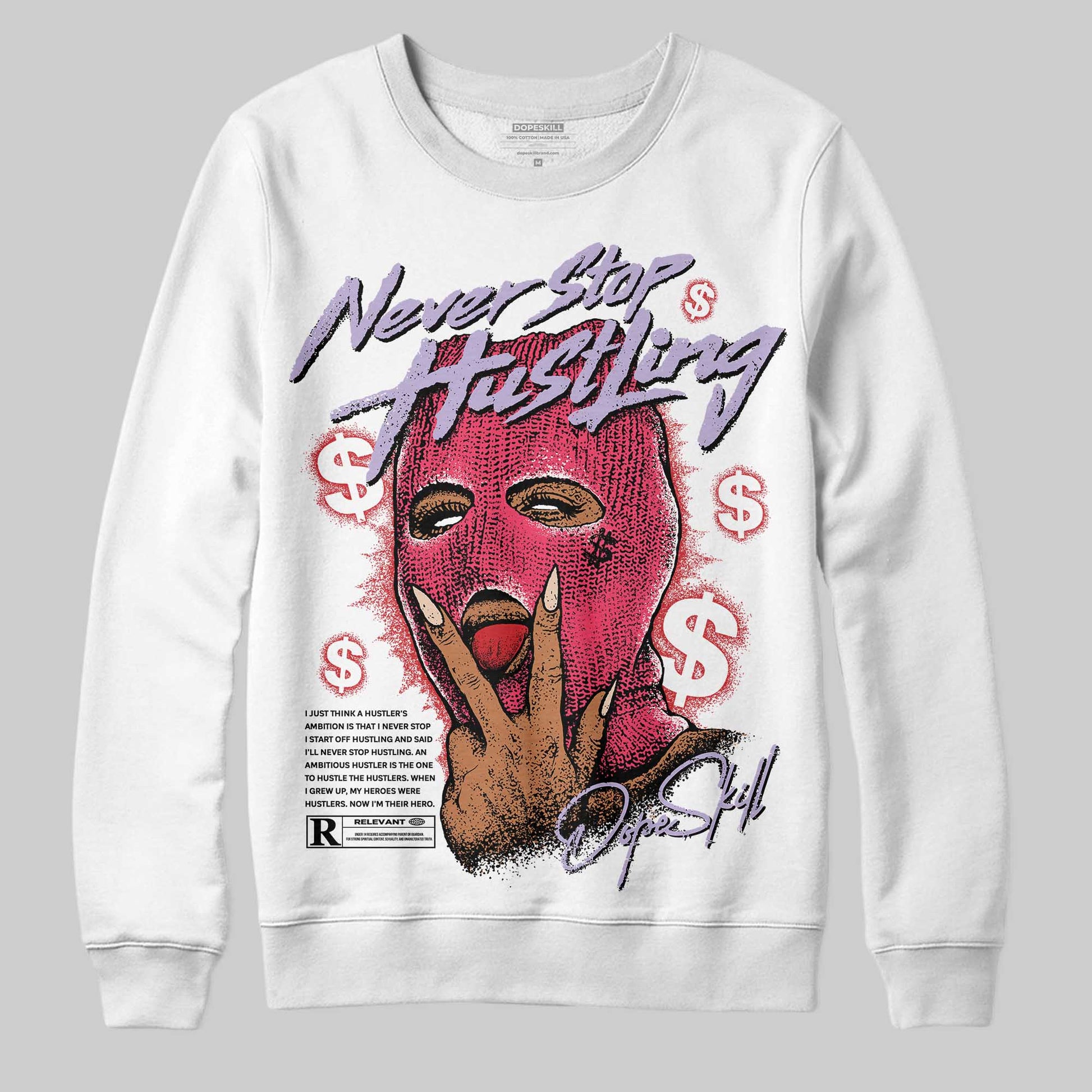 Jordan 5 Low “Peanut Butter Jelly” DopeSkill Sweatshirt Never Stop Hustling Graphic Streetwear - White