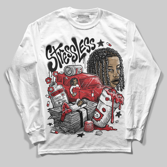 Jordan 11 Retro Low Bred (2025) DopeSkill Long Sleeve T-Shirt Stressless Graphic Streetwear - White