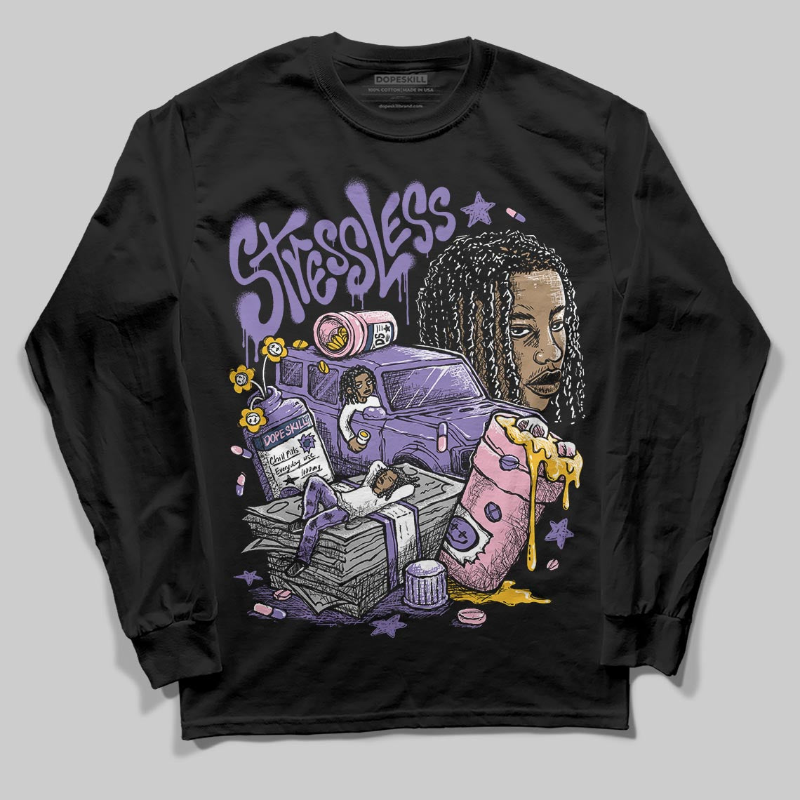 Jordan 11 "Mojave" DopeSkill Long Sleeve T-Shirt Stressless Graphic Streetwear - Black