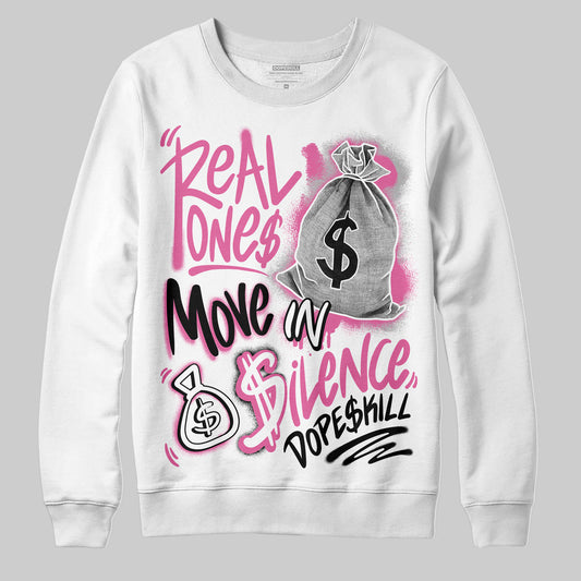 Asics Gel-Kayano 14 ‘Cream Sweet Pink’ DopeSkill Sweatshirt Real Ones Move In Silence Graphic Streetwear - White