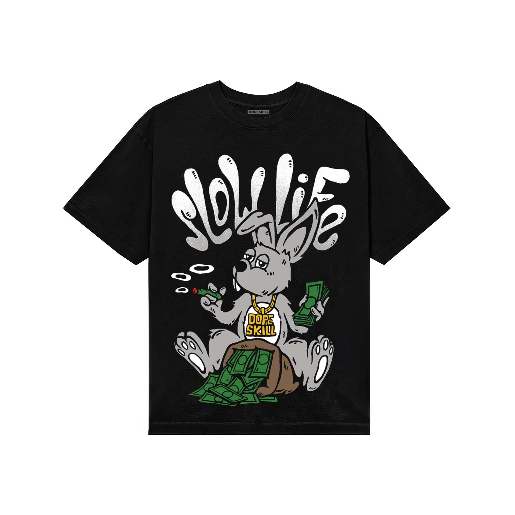 Black and White Sneakers DopeSkill T-Shirt Slow Life Graphic Streetwear - Black