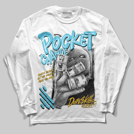 Jordan 11 Retro Gamma Blue (2025) DopeSkill Long Sleeve T-Shirt Pocket Change Graphic Streetwear - White