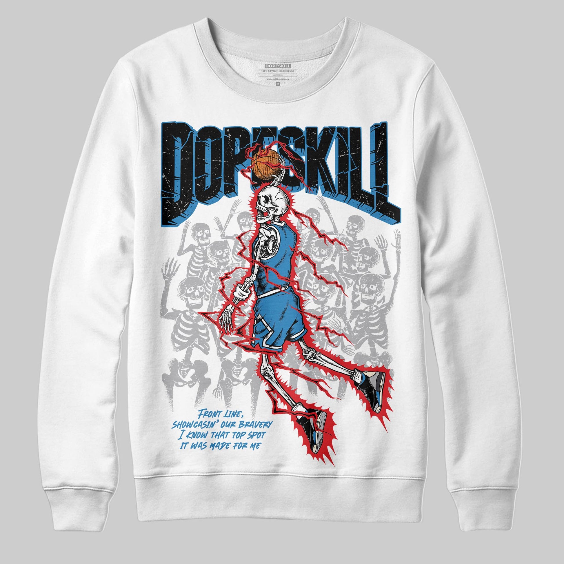 Jordan 3 Retro OG Rare Air DopeSkill Sweatshirt Thunder Dunk Graphic Streetwear - White