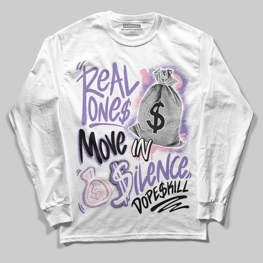 Jordan 11 "Mojave" DopeSkill Long Sleeve T-Shirt Real Ones Move In Silence Graphic Streetwear - White