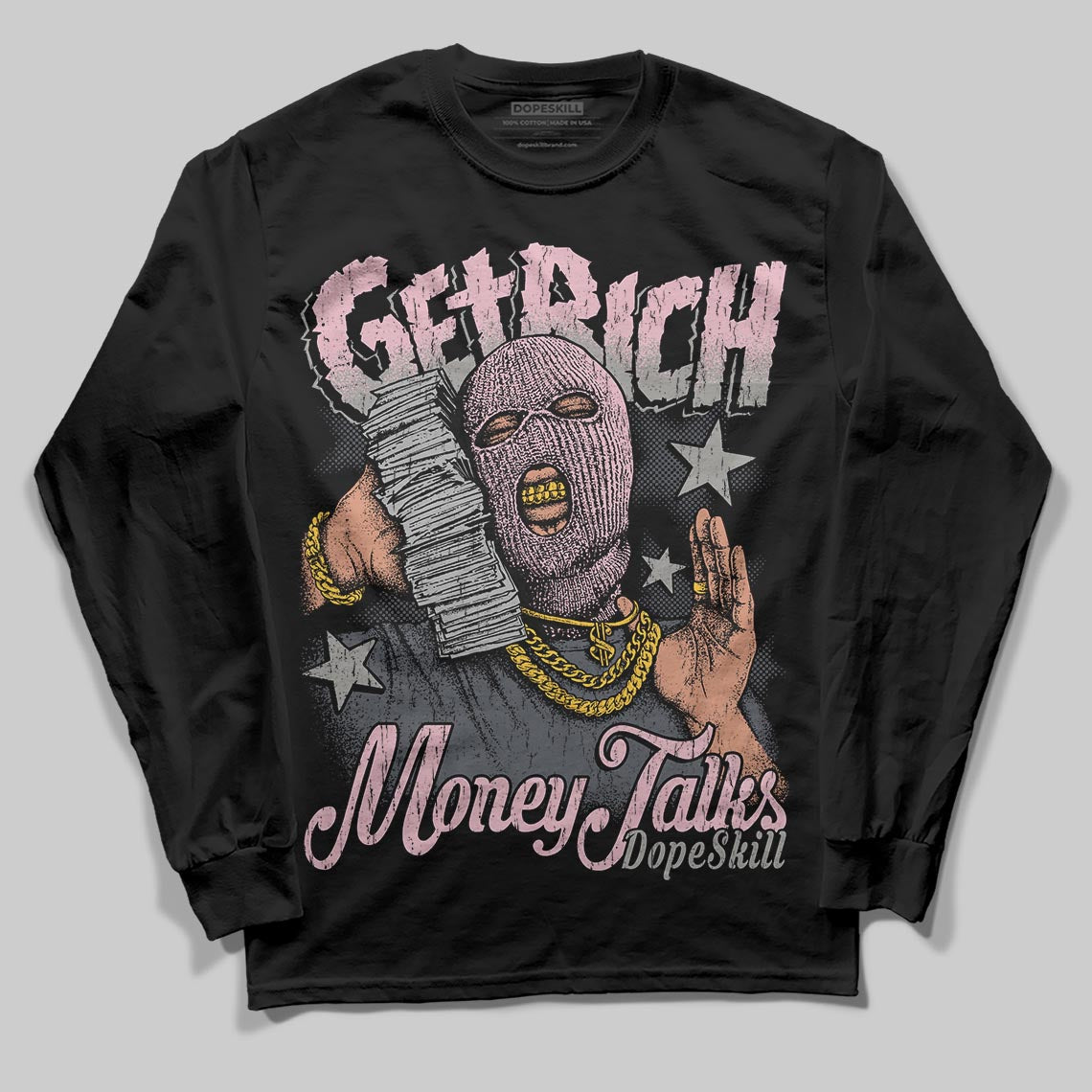 Air Max 95 OG “Pink Foam” DopeSkill Long Sleeve T-Shirt Get Rich Graphic Streetwear - Black