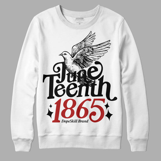 Jordan 14 "Black/White" DopeSkill Sweatshirt Juneteenth 1865 Graphic Streetwear - White