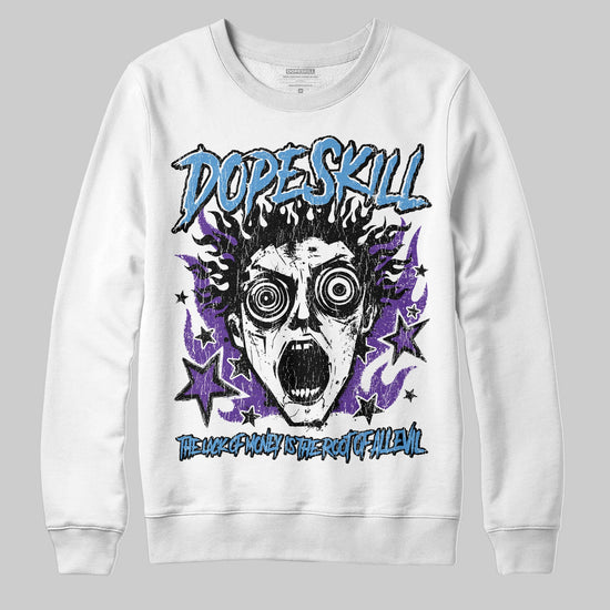 PURPLE Sneakers DopeSkill Sweatshirt Root of Evil Graphic Streetwear - White