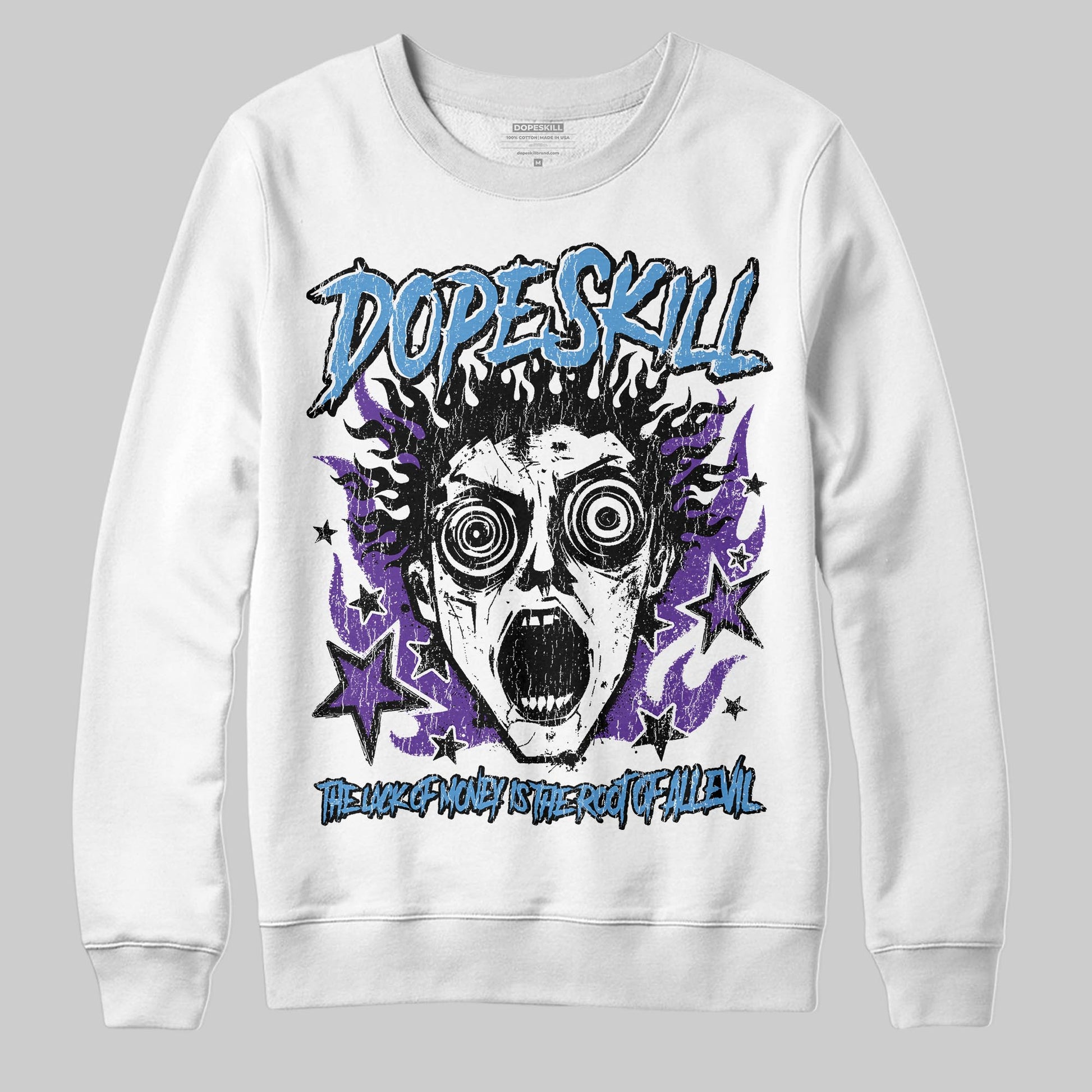 PURPLE Sneakers DopeSkill Sweatshirt Root of Evil Graphic Streetwear - White