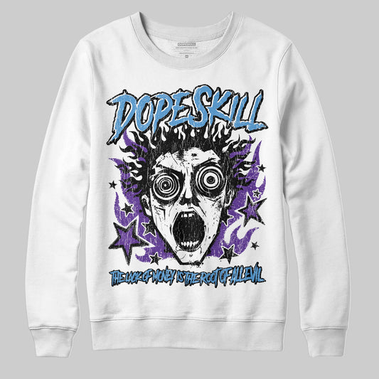 PURPLE Sneakers DopeSkill Sweatshirt Root of Evil Graphic Streetwear - White