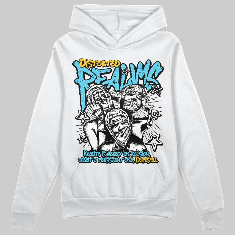 Jordan 11 Retro Gamma Blue (2025) DopeSkill Hoodie Sweatshirt Distorted Realms Graphic Streetwear - White